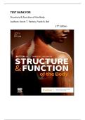 Test Bank For Structure & Function of the Body 17th Edition by  Kevin T&period; Patton & Frank B&period; Bell & Terry Thompson &period; All Chapters&vert; Latest 2026 