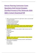 Kansas Flooring Contractor Exam  Questions And Correct Answers  &lpar;Verified Answers&rpar; Plus Rationale 2026  Q&A&vert; Instant Download Pdf  