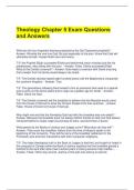 Theology Chapter 5 Exam Questions and Answers 