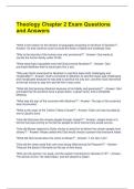 Theology Chapter 2 Exam Questions and Answers 