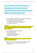 Kansas Master Electrician Practice  Questions And Correct Answers  &lpar;Verified Answers&rpar; Plus Rationale 2026  Q&A&vert; Instant Download Pdf 
