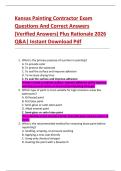 Kansas Painting Contractor Exam  Questions And Correct Answers  &lpar;Verified Answers&rpar; Plus Rationale 2026  Q&A&vert; Instant Download Pdf  