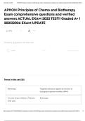 APHON Principles of Chemo and Biotherapy Exam comprehensive questions and verified answers ACTUAL EXAM 2025 TEST&excl;&excl; Graded A&plus; &vert; 2025&vert;2026 EXAM UPDATE