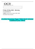 2025 A Level History A Y318&sol;01 Russia and its Rulers 1855&ndash;1964   &lpar;Verified Question Paper With Mark Scheme Combined June 2025&rpar;