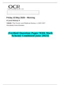 2025 A Level History A Y304&sol;01 The Church and Medieval Heresy c&period;1100&ndash;1437    &lpar;Verified Question Paper With Mark Scheme Combined June 2025&rpar;