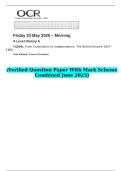2025 A Level History A Y320&sol;01 From Colonialism to Independence&colon; The British Empire 1857&ndash;1965    &lpar;Verified Question Paper With Mark Scheme Combined June 2025&rpar;