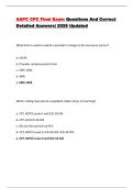 AAPC CPC Final Exam Questions And Correct Detailed Answers&vert; 2026 Updated