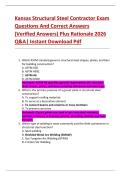 Kansas Structural Steel Contractor Exam  Questions And Correct Answers  &lpar;Verified Answers&rpar; Plus Rationale 2026  Q&A&vert; Instant Download Pdf