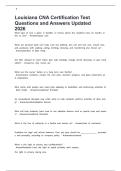 Louisiana CNA Certification Test Questions and Answers Updated 2026