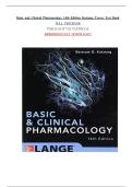 TEST BANK BASIC AND CLINICAL PHARMACOLOGY 14TH EDITION KATZUNG TREVOR 2023 verified