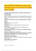 Pearson RBT Certification Exam Latest Questions and Correct Answers &lpar;Verified Answers&rpar; 2025