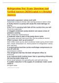 Refrigeration Test Exam Questions And Verified Answers 2025&lpar;Graded A&plus;&rpar; Detailed Answers&period;