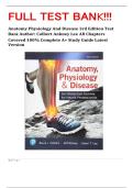 Anatomy Physiology And Disease 3rd Edition Test Bank Author&colon; Colbert Ankney Lee All Chapters Covered 100&percnt; Complete A&plus; Study Guide Latest Version