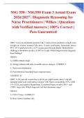 NSG 550 &sol; NSG550 Exam 3 Actual Exam 2026&sol;2027 &vert; Diagnostic Reasoning for Nurse Practitioners &vert; Wilkes &vert; Questions with Verified Answers &vert; 100&percnt; Correct &vert; Pass Guaranteed
