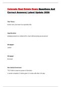 Colorado Real Estate Exam Questions And Correct Answers&vert; Latest Update 2026