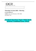 2025 A Level History A Y215&sol;01 Italy and Unification 1789&ndash;1896   &lpar;Verified Question Paper With Mark Scheme Combined June 2025&rpar;