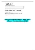 2025 A Level History A Y301&sol;01 The Early Anglo-Saxons c&period;400&ndash;800 &lpar;Verified Question Paper With Mark Scheme Combined June 2025&rpar;