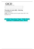 2025 A Level History A Y203&sol;01 The Crusades and the Crusader States 1095 &ndash;1192    &lpar;Verified Question Paper With Mark Scheme Combined June 2025&rpar;