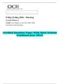 2025 A Level History A Y319&sol;01 Civil Rights in the USA 1865&ndash;1992   &lpar;Verified Question Paper With Mark Scheme Combined June 2025&rpar;