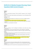 NUR1211-E Medical-Surgical Nursing I Exam Questions With Correct Answers 