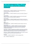 NU 136 FUNDAMENTAL FINAL EXAM QUESTIONS & UPDATED CORRECT ANSWERS