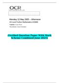 2025 AS Level Further Mathematics B &lpar;MEI&rpar; Y410&sol;01 Core Pure    &lpar;Verified Question Paper With Mark Scheme Combined June 2025&rpar;