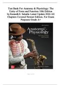 Anatomy & Physiology The Unity of Form and Function &lpar;10th Ed&rpar; by Saladin &ndash; Updated Chapters 1-29 Exam Bank with Verified Answers &lpar;2&rpar;&period;pdf 2026 