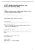 CNOR Medications Questions and Answers Updated 2026