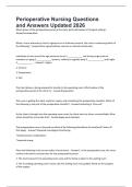 Perioperative Nursing Questions  and Answers Updated 2026
