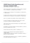 CNOR Study Guide Questions and Answers Updated 2026