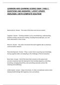 LEARNERS AND LEARNING SCIENCE D664 &vert; WGU &vert; QUESTIONS AND ANSWERS &vert; LATEST UPDATE 2025&sol;2026 &vert; WITH COMPLETE SOLUTION