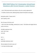 WGU D522 Python for IT Automation &ndash; Actual Exam Questions with Correct Answers &ndash; Latest 2026&sol;2027