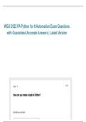 WGU D522 PA Python for IT Automation &ndash; Exam Questions with Guaranteed Accurate Answers &ndash; Latest 2026&sol;2027
