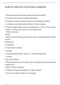 NURS 372 PRACTICE QUESTIONS & ANSWERS