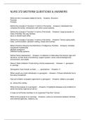 NURS 372 MIDTERM QUESTIONS & ANSWERS