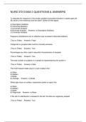 NURS 372 EXAM 3 QUESTIONS & ANSWERS