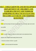 DCF Child Growth and Development Exam 2025 &ndash; Infant & Toddler Appropriate Practices Complete Questions and Verified Answers
