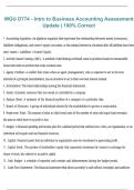 WGU D774 Introduction to Business Accounting Assessment &ndash; Updated Exam Content &ndash; 100&percnt; Correct &lpar;2026&sol;2027&rpar;