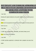 DCF Infant and Toddler Appropriate Practices Exam &lpar;2025&ndash;2026&rpar; &ndash; Complete Elaborated Questions with Verified Answers and Full Solutions