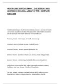 HEALTH CARE SYSTEMS EXAM 1 &vert; QUESTIONS AND ANSWERS &vert; 2025&sol;2026 UPDATE &vert; WITH COMPLETE SOLUTION