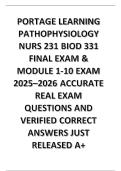 Portage Learning Pathophysiology NURS 231&sol;BIOD 331 Final Exam All Versions Latest Update&sol; Verified 2026
