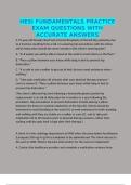 HESI FUNDAMENTALS PRACTICE EXAM QUESTIONS WITH ACCURATE ANSWERS