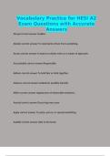 Vocabulary Practice for HESI A2 Exam Questions with Accurate Answers Abrupt correct answer Sudden&period;  Abstain correct answer To voluntarily refrain from something&period;  Access correct answer A means to obtain entry or a means of approach&period;  Accountable correct a