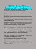 HESI A2 - Critical Thinking Questions with Accurate Answers