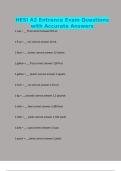 HESI A2 Entrance Exam Questions with Accurate Answers