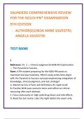 Saunders NCLEX-PN&reg; Test Bank 9th Edition &vert; Silvestri Q&A Rationale &vert; PN&sol;LPN Review & Study Guide