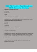 HESI A2 Practice Test Questions With Accurate Answers