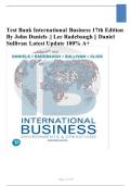 Test Bank International Business 17th Edition By John Daniels &vert;&vert; Lee Radebaugh &vert;&vert; Daniel Sullivan Latest Update 100&percnt; A&plus;
