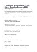 Principles of Anesthesia Nursing 1 - Exam 1 Question & Answer 2026