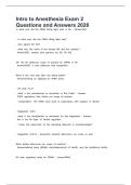 Intro to Anesthesia Exam 2 Questions and Answers 2026